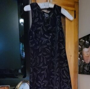 Elegant Black Leaf Pattern Skirt